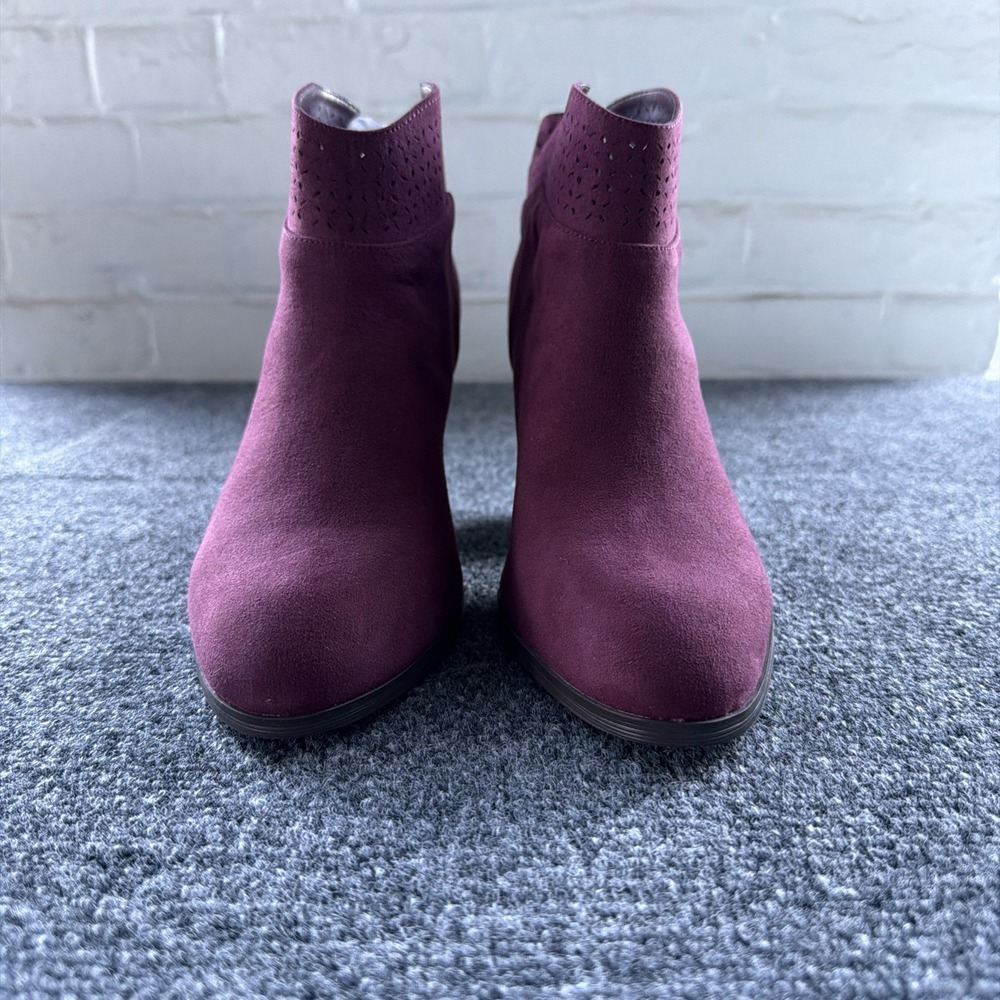 Violet & Red Womens Boots Jackson Booties Sz 8.5 Burgundy Red Heeled Ankle New - Picture 6 of 6